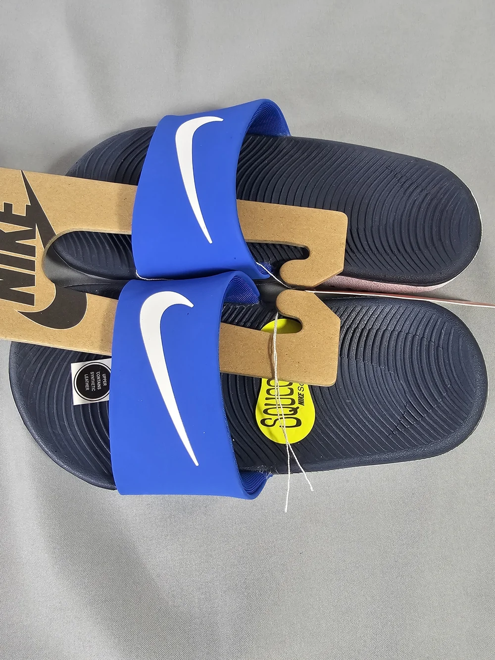 Nike Blue & Navy Slide Sandals with White Swoosh Size 12C NWT